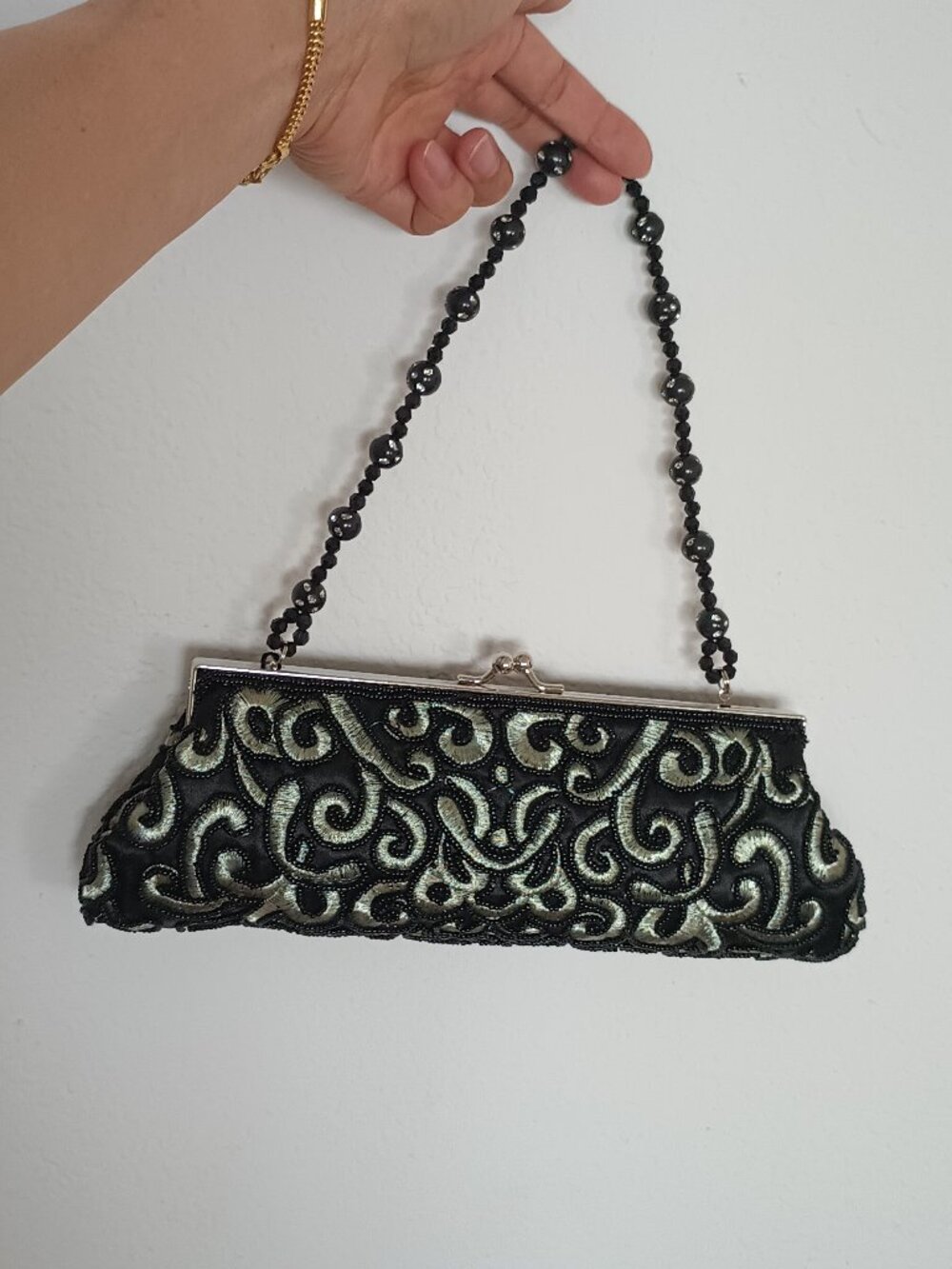 Never Used - Beaded with embroidery Evening Clutch